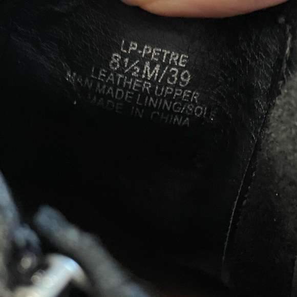 Lucky Brand perforated genuine leather lp-Petre wooden block heel booties sz 8.5 - Picture 10 of 11